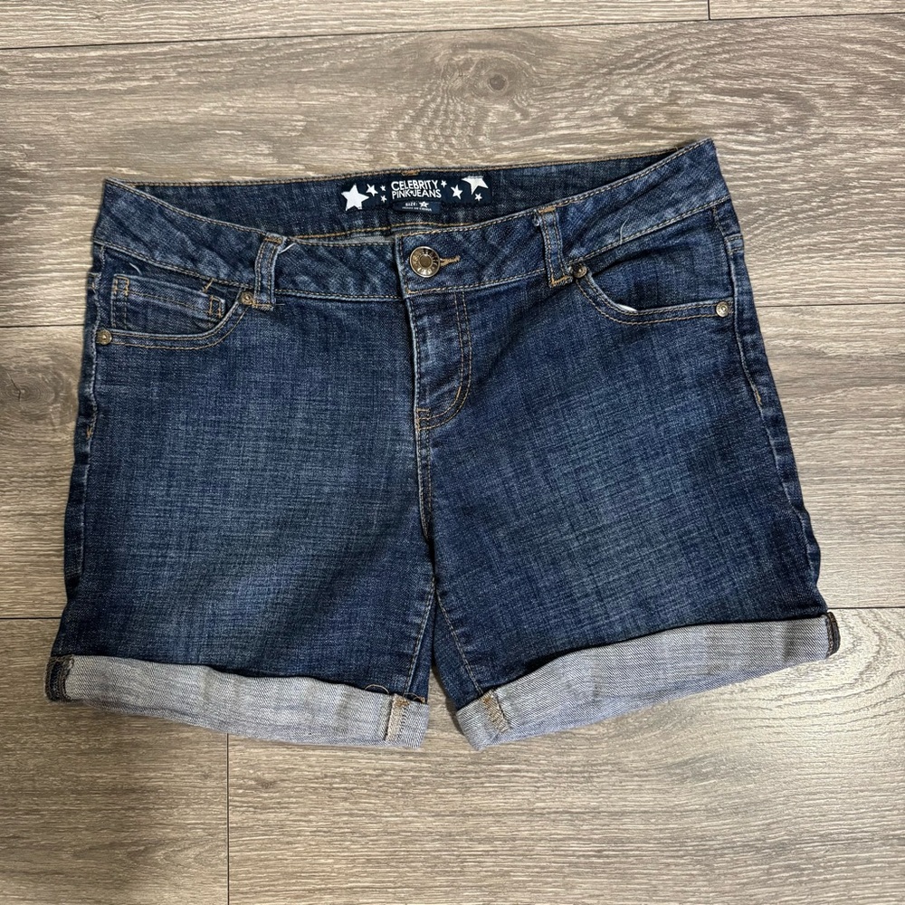 Celebrity Pink Jeans Juniors Blue Cotton Blend Denim Shorts Size 7‎